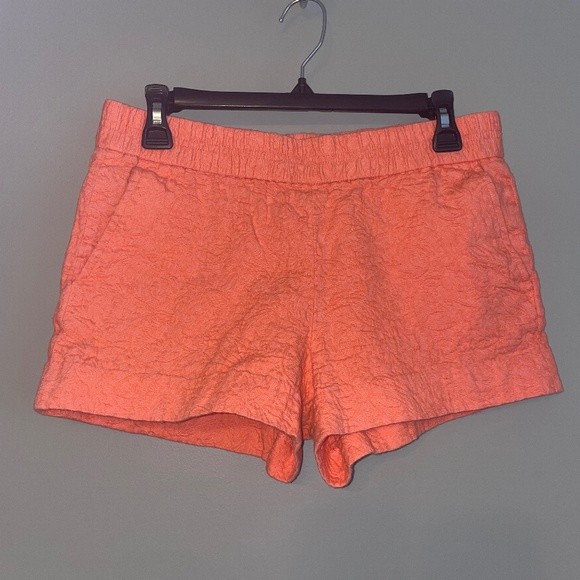EUC J. Crew Factory Coral Jacquard Floral Pull On Shorts Size 6 - Picture 2 of 7